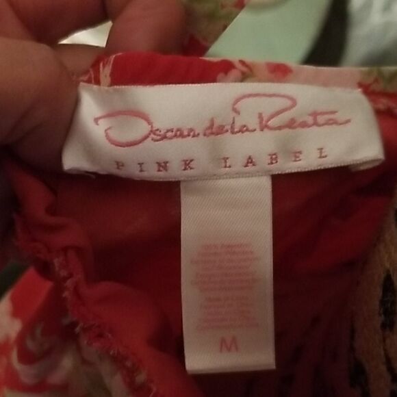 Oscar De La Renta Pink Label Red floral Teddy Size - Picture 6 of 6